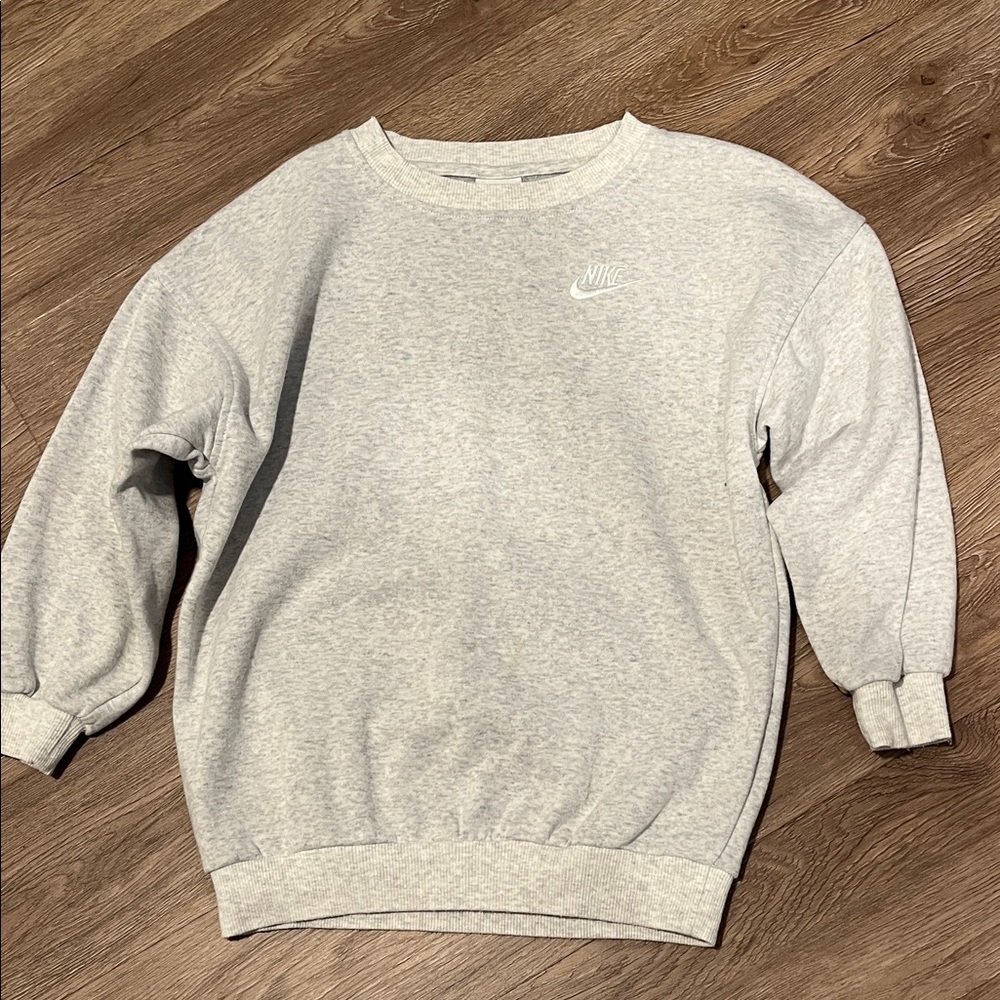 Nike Girl’s Light Gray Crewneck Sweatshirt